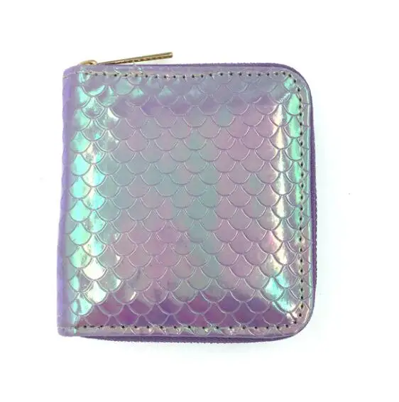 Цена 2019 Бесплатная доставка, квадратный мини кошелек в форме сердца с рыбками, на молнии, маленький кошелек из искусственной кожи, кошелек с нуле...