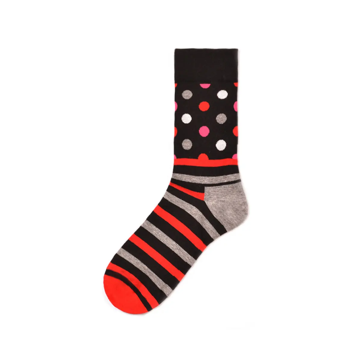 dot stripe sock 5 Забавные мужские хлопковые носки, узор в горошек, в полоску, короткие носки, свадебные, брендовые, Harakuju, Зимний Рождественский подарок для мужчин, одежда в стиле хип-хоп ins - Цвет: dot stripe sock 5