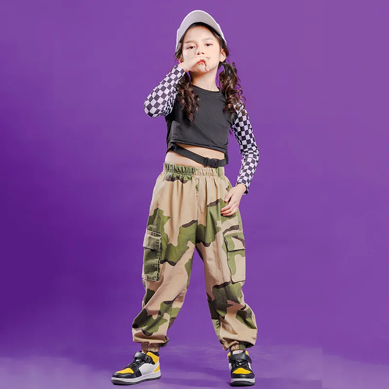 

64 Children Hip Hop Clothes Kids Dancing Costume for Girls Jazz Dance Ballroom Concert Stage Outfit Streetwear