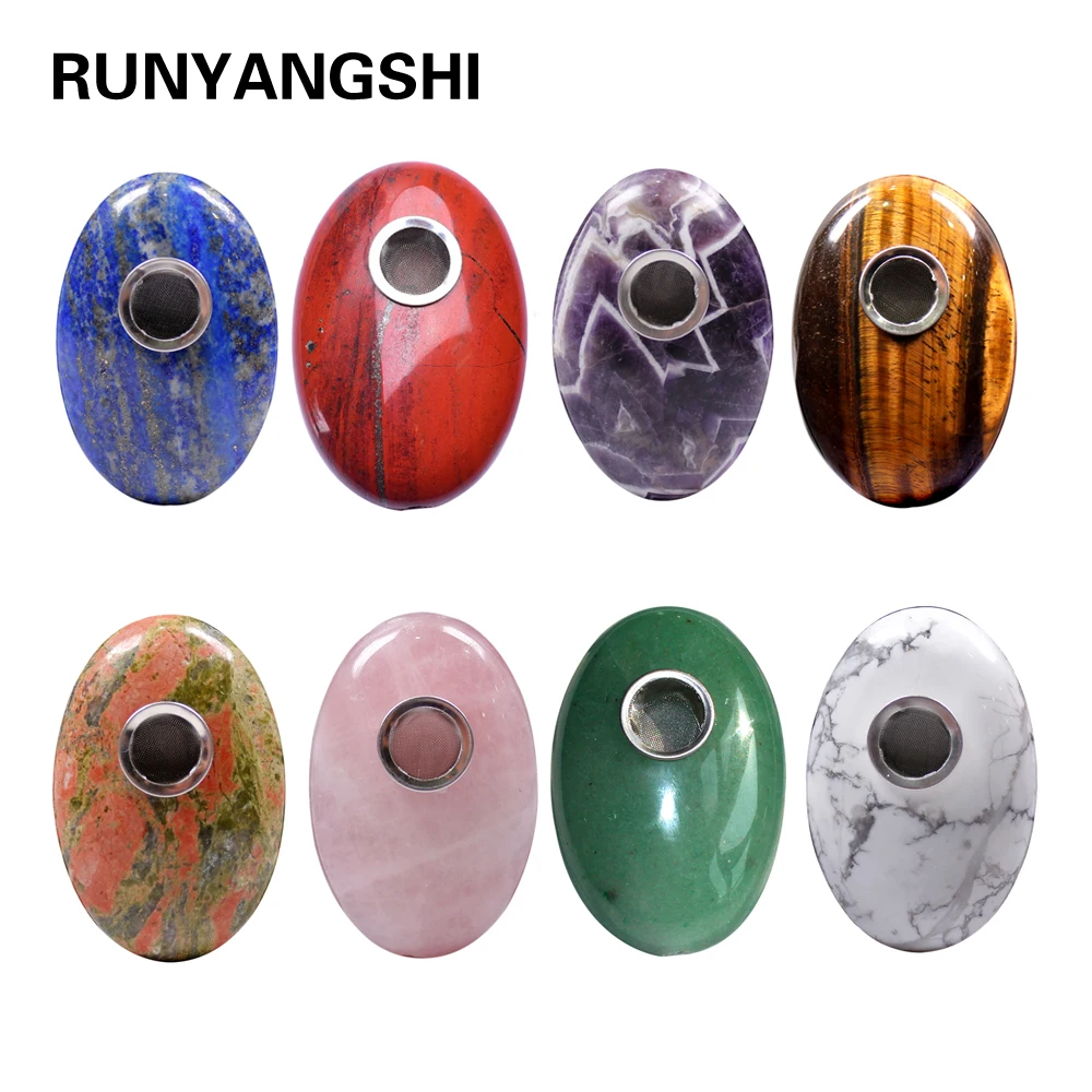 Ручки из натурального драгоценного камня и кварца Runyangshi ручная резка овальный