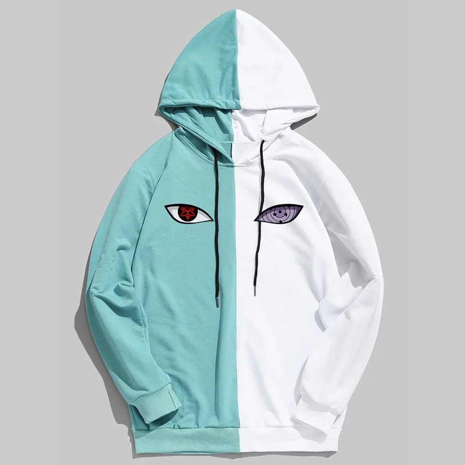 New Summer Anime Brand Naruto Printing The Sharingan Double Color Hoodies Pullover Sweatshirt Harajuku Hip Hop Thin Clothing