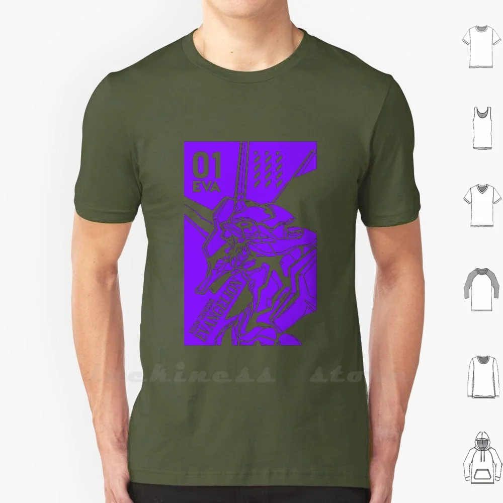 Футболка Evangelion Eva01 из хлопка большой размер 6Xl Ева Евангелион Синьцзян АСУКА