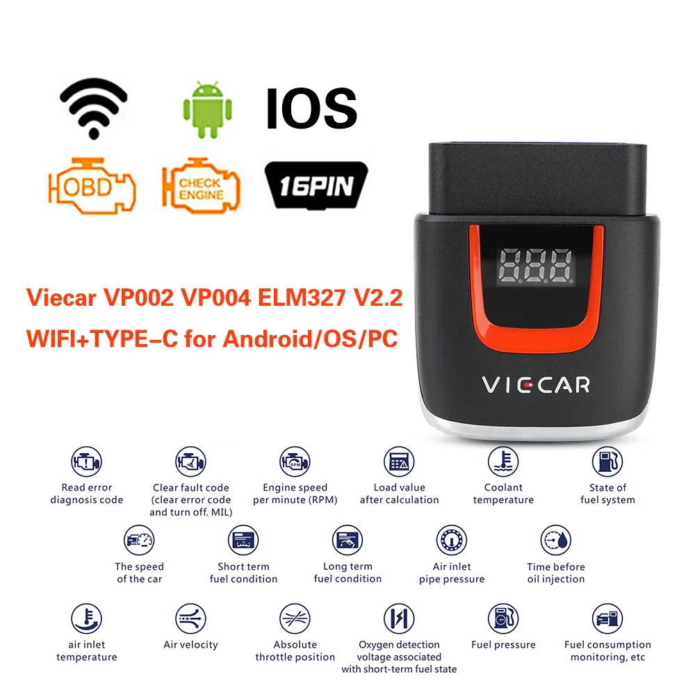 Car Diagnostic Auto Tool USB Scanner Code Reader WIFI ELM 327 OBD2 Elm327 OBD Viecar VP004 VP002 ELM327 V2.2 For Android/IOS | Автомобили