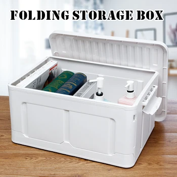 

25L Foldable Storage Box PP Plastic Storage Crates Large Capacity Collapsible Container for Home Dormitory Garage Toy Clothes