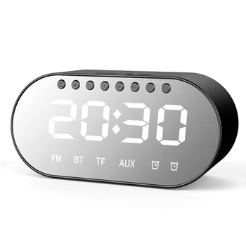 

Multi-Function Wireless BT Alarm Clock Speaker FM Radio Mirror Screen Digital Clock Subwoofer USB Charge Speaker Free Shipping