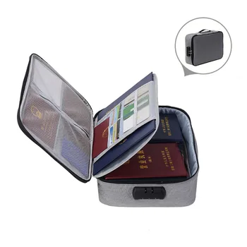 

2-Layer Document Storage Bag With Password Lock Waterproof Valuables Holder Portable Organizer For Home Passport Legal Files