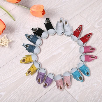 

5cm Doll Canvas Shoes Denim Doll Toy seakers Footwear Sports Tennis Shoes Children Gift Toys