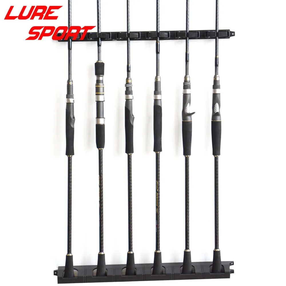 LureSport Rod Display Stand Store Trade Show Display Rack Wall-mounted  Hanging 6-Rod Fishing Pole Holder Storage Bracket