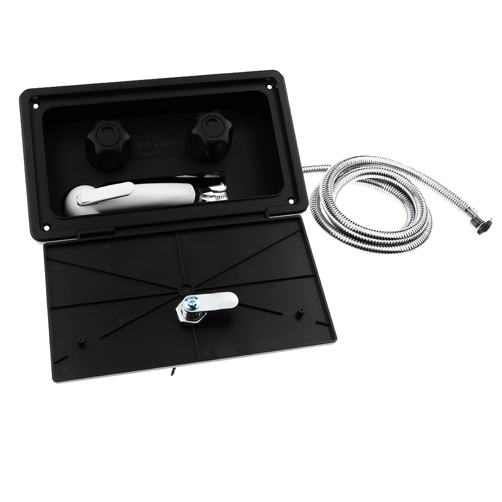 1 Set External Wall Mount Shower Box Kits With Lock & Keys for Caravan Motorhome Camper Boat
