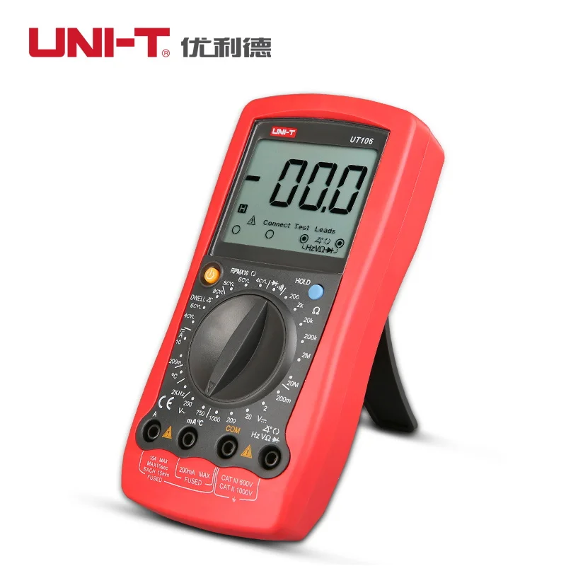 Uni-T UT105/UT107 цифровой мультиметр Рабочий цикл тестер esr метр Транзистор тестеры автоматический multimetro профессиональный автомобиль