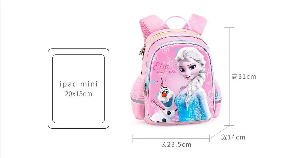 Genuine Disneythe Frozen Anna Elsa Bags cartoon schoolbag girls princess cute school bag the backpacks for gift boy girl