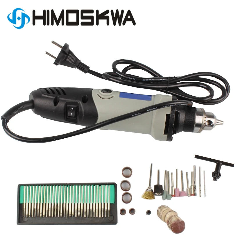 

Mini Electric Drill 190W Mini Grinder Grinding with 83 pcs & Univrersal Chuck & Shiled Rotary Tools For Dremel Drill RU