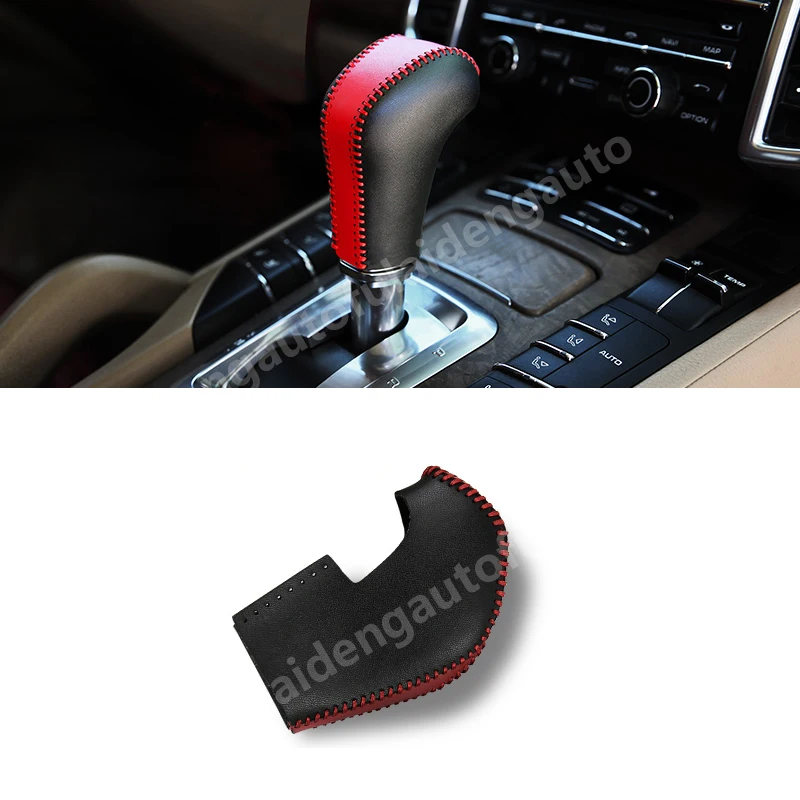 

For Porsche Cayenne 2011-2017 New DIY Automatic Leather Gear Shift Knob Cover trim Car Styling Accessories
