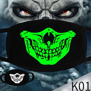 

Unique Design Dustproof Mask For Autumn Winter Luminous With Horror Pattern Mask For Adult New^