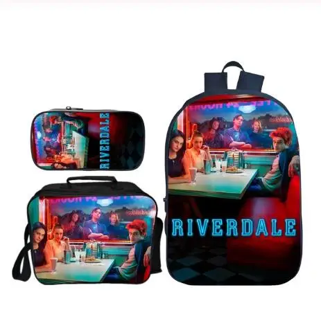 New Arrivals 3 Pcs/Set Printing Riverdale School Backpack for Kids School Bags Children Shoulder Bag Travel Notebook Bookbag