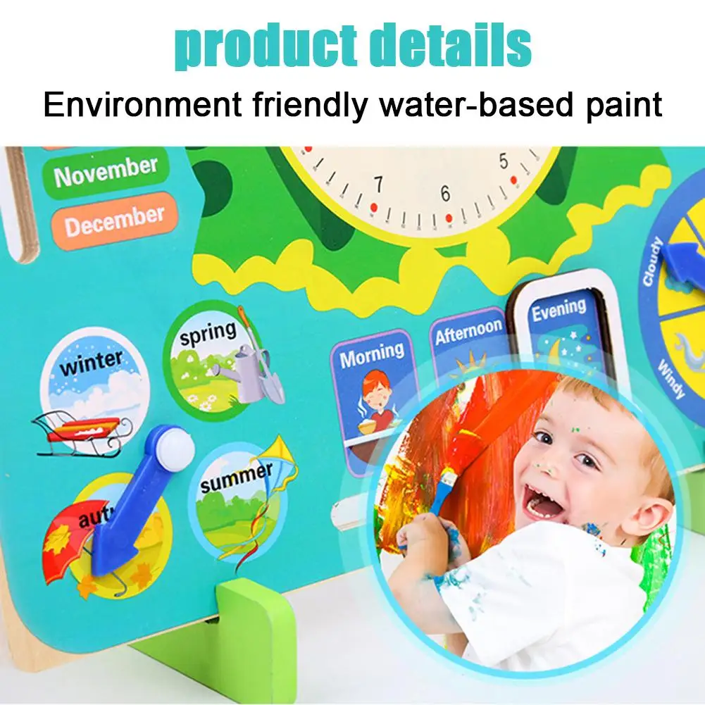  Colorful Clock Toy Mathematics Montessori Teaching Aids Cute Frog Kids Preschool Math Learning Toy - 4000183418238