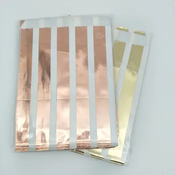 

250pcs foil Gold/Rose Stripe Favour Bags Paper Party Favour Bags Wedding & Engagement Candy Sweet Containers Snack Packing Bags