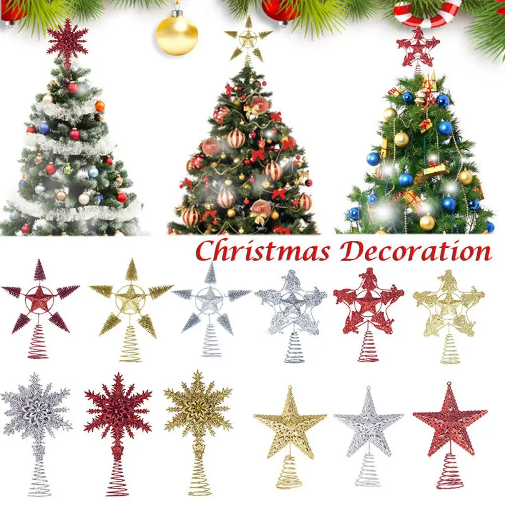 

9.84 Inch Christmas Tree Topper Star Plastic Christmas Star Tree Topper For Christmas Table Decor Colorful Craft Xmas Accessorie