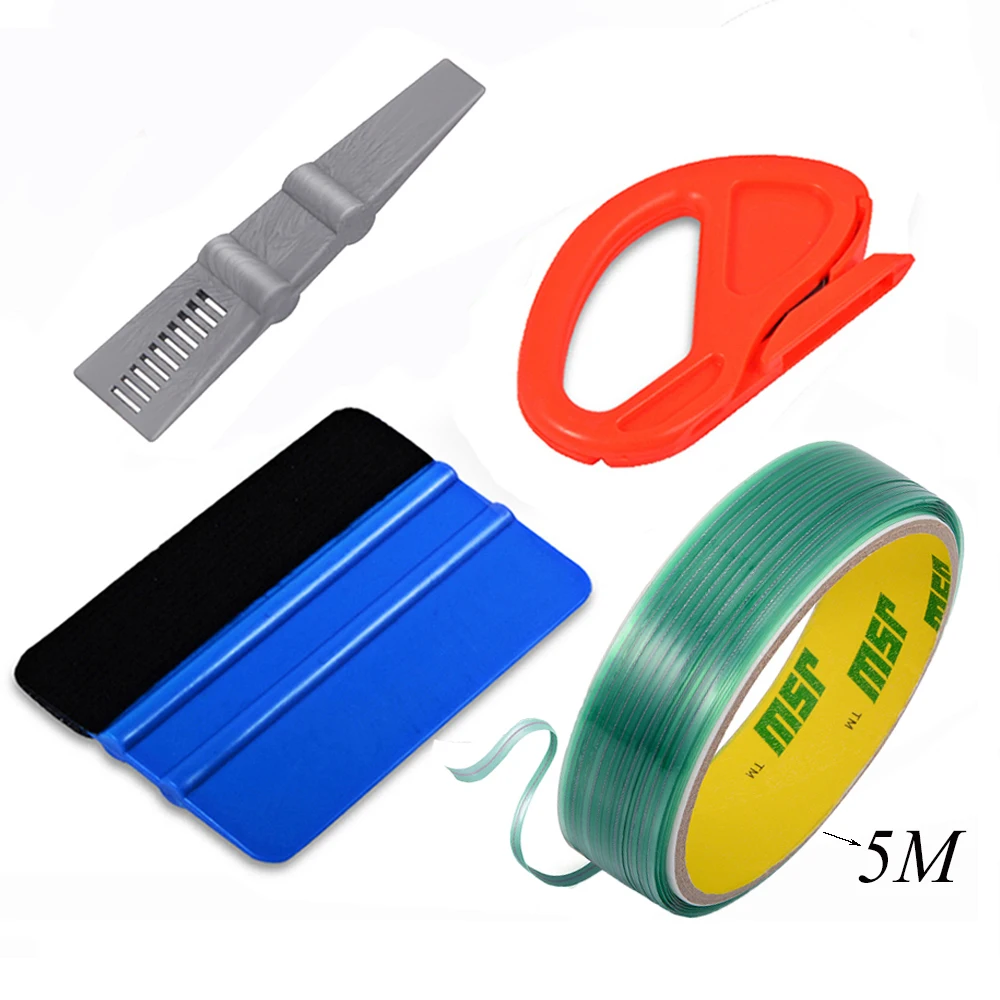 

FOSHIO Vinyl Wrap Knifeless Tape Plastic Squeegee Trim Tool Kit Carbon Fiber Film Car Sticker Remover Window Tint Scraper Cutter