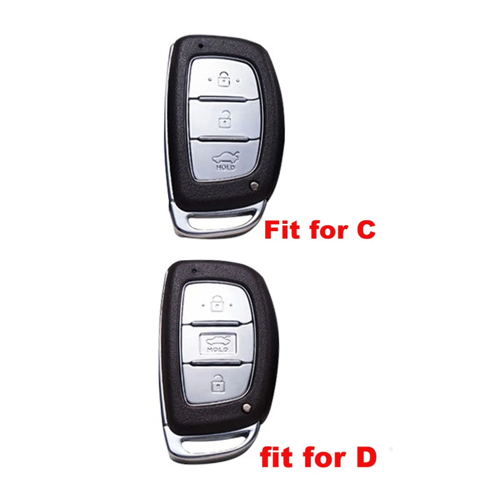 Silicone Key Cover Case Hyundai Ioniq Tucson Santa Fe Sonata I10 Creta Keychain Car Flip Key Alarm