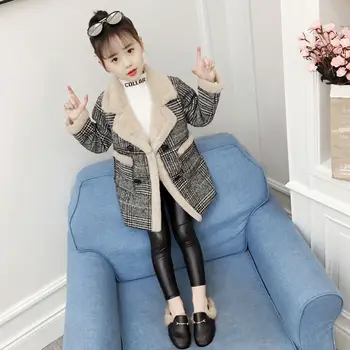 

New Girl Clothing Wool Jackets Baby Thick Woolen Coat Autumn and Winter Children's Warm Tops Clothes Windbreaker