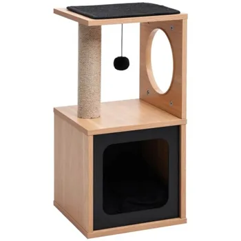 

Cat Tree Cat Jumping Toy Wood Kittens Pet House Playing Tree Tower Condo House Furniture Pet Toy with Sisal Scratching Mat 60 cm