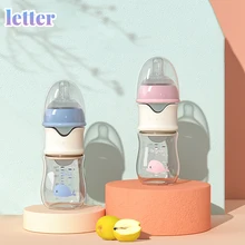 Biberón PPSU de vidrio de gran diámetro para bebé, botella de leche de descarga rápida para recién nacido, accesorios de entrenamiento para alimentación de bebé, biberones