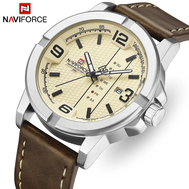 NAVIFORCE Мужские Аналоговые кварцевые часы мужские Модные Роскошные деловые