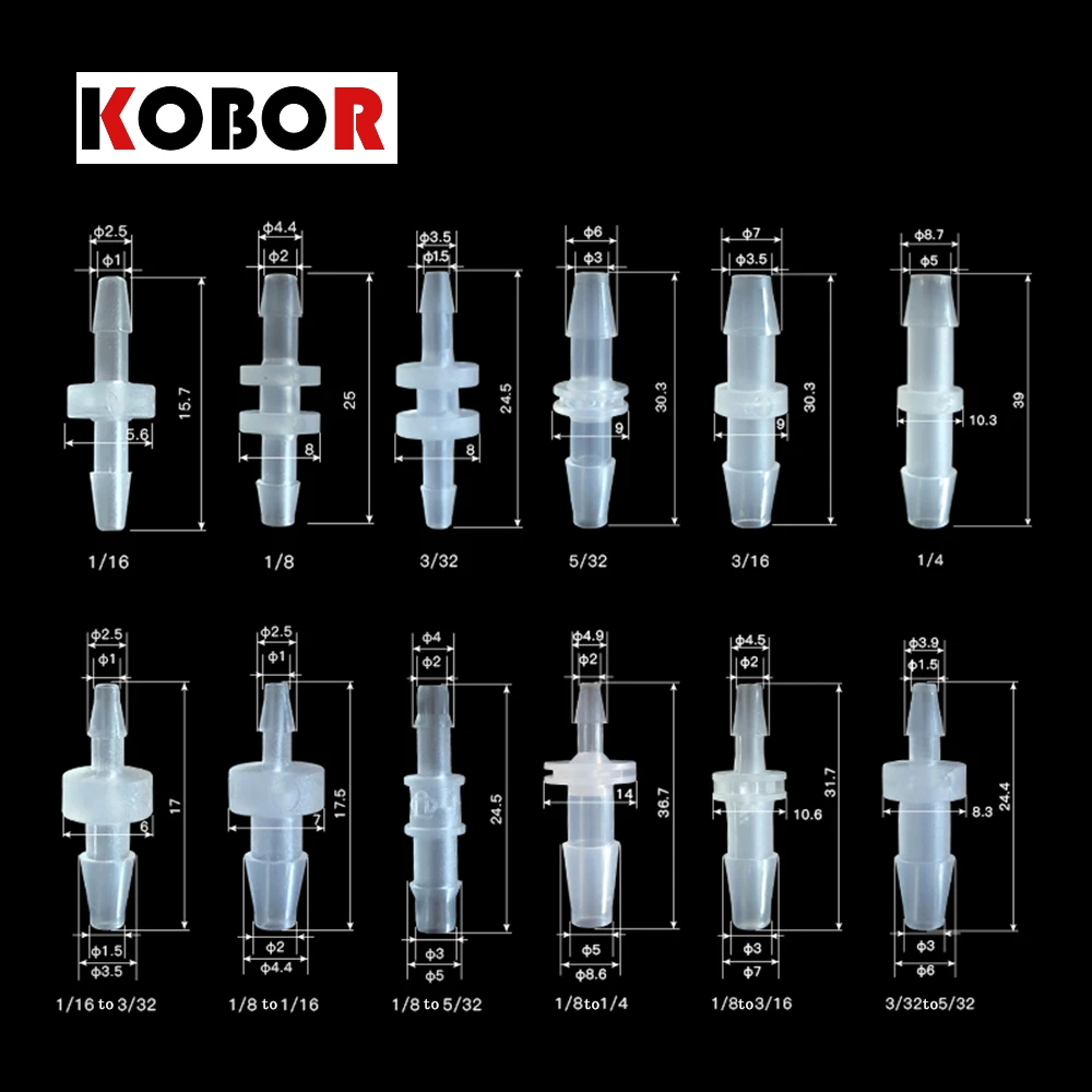 

Peristaltic pump Plastic hose straight joint silicone tube pagoda reducer adapter pipe butt pipe transparent PP waterproof joint