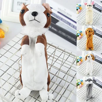 

Cute Dog Shape Plush Pencil Pouch Makeup Bag Phone Pencil Bag Gift Pencil Case Dog Women Girls Fashion Creative Pencil Box