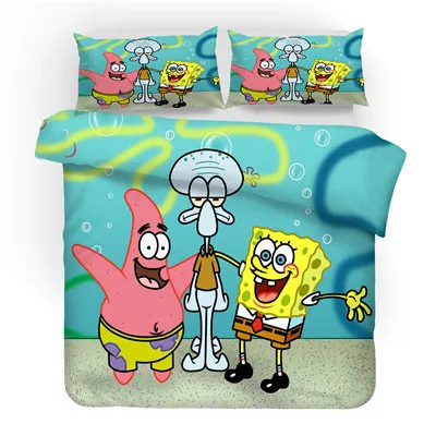 6 Набор постельного белья с 3d принтом SpongeBob SquarePants Подарочный пододеяльник для друзей набор домашнего текстиля - Цвет: 6