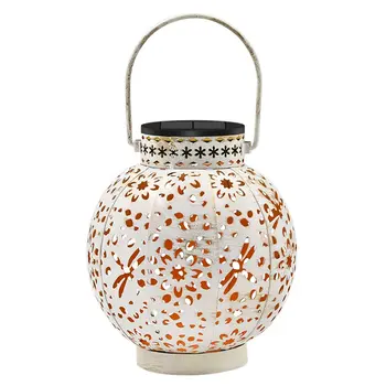 

Solar Lawn Lantern Iron Hollow Lamp Garden Decoration Hanging Lantern Outdoor Chandelier Portable Lamp