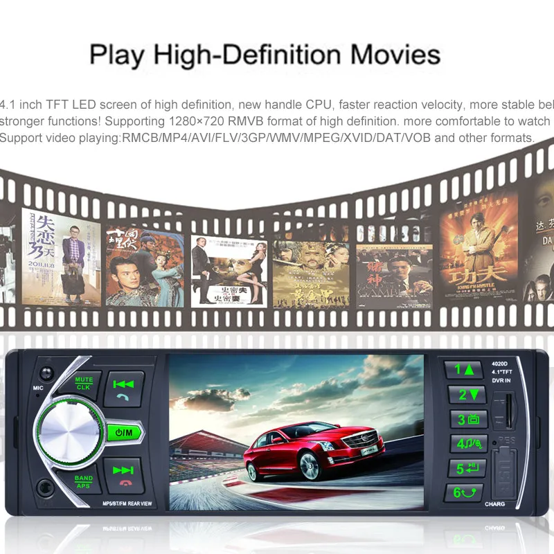 LTBFM 1 Din 4 &quotBluetooth In dash 12V радио автомобиль TF/USB/AUX/FM стерео MP5 плеер рулевое колесо