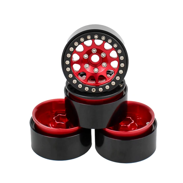 4PCS Metal 1.9 Beadlock  Wheel Hub Rim for 1/10 RC Crawler Axial SCX10 90046 AXI03007 Traxxas TRX4 RedCat D90