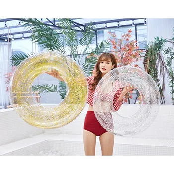 

Hot Adults Children Inflatable Swim Swimming Ring Sequins Swimming Pool Water Float Ring DO2