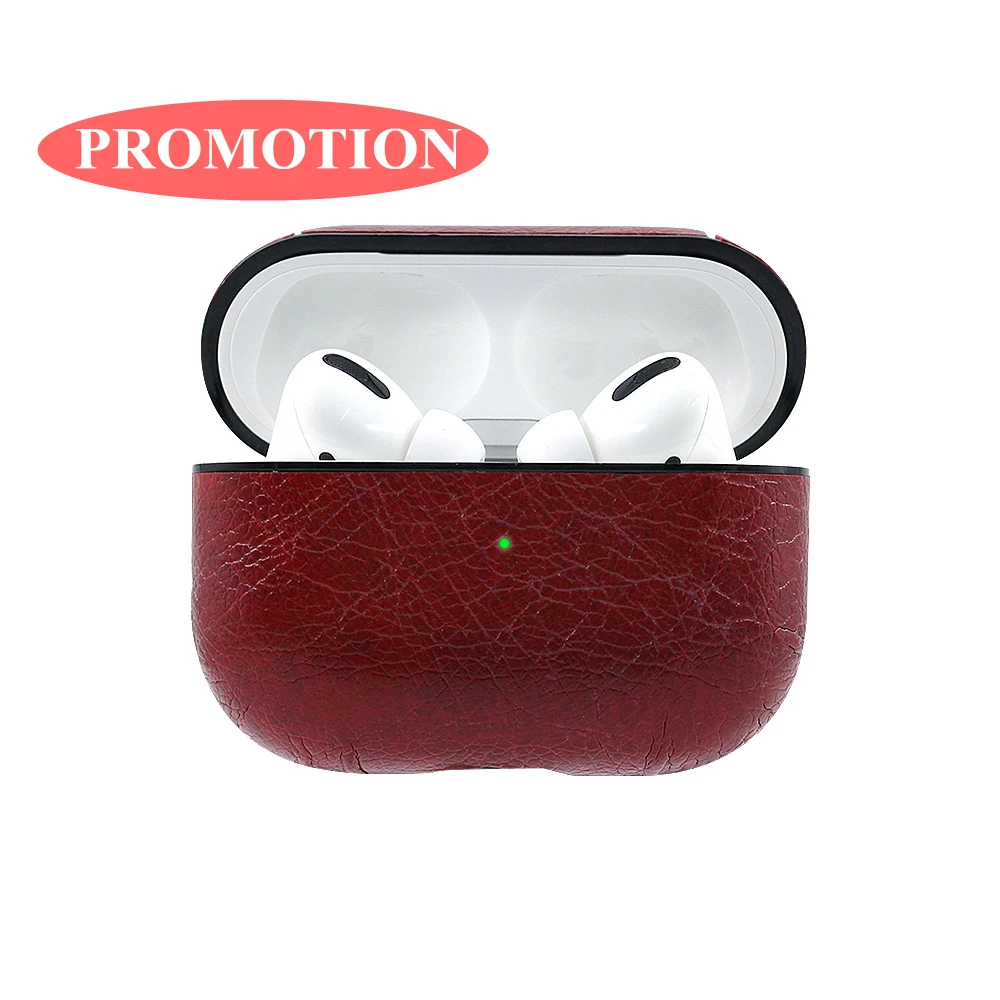 Promotion Red Кожаный чехол для Apple AirPods Pro чехол Bluetooth наушники защитная крышка гарнитура зарядная коробка для Airpods 3 Pro чехол s - Цвет: Promotion Red