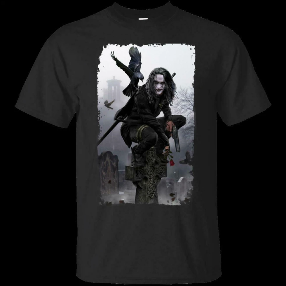 The Crow And Eric Draven Horror Movie G200 Black Cotton T-Shirt For Men S-3Xl Funny Design Tee Shirt | Мужская одежда