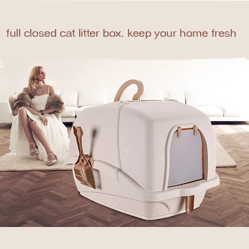 Cat Sand Basin Deluxe Super Size Fully Enclosed Anti-spatter Cat Toilet Bedpan Cat Toilet Training Kit Pet Litter Box Product Cat Sand Basin Deluxe Super Size Fully Enclosed Anti-spatter Cat Toilet Bedpan Cat Toilet Training Kit Pet Litter Box Product