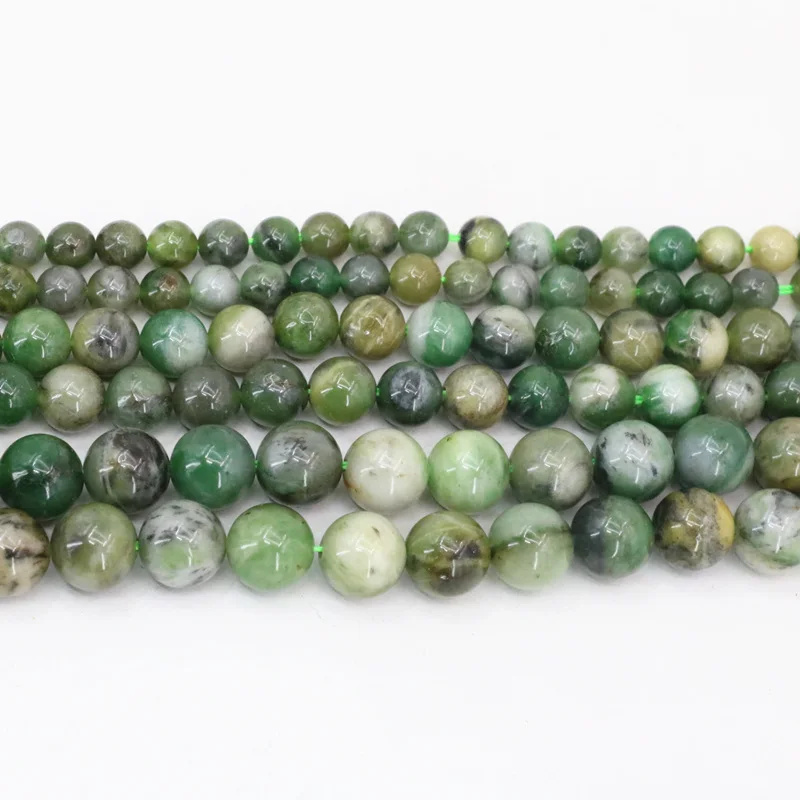 

Green natural Africa stone jades size for 6&8&10mm round beads jaspers loose beads making for bracelets necklace jewel 15" B3472