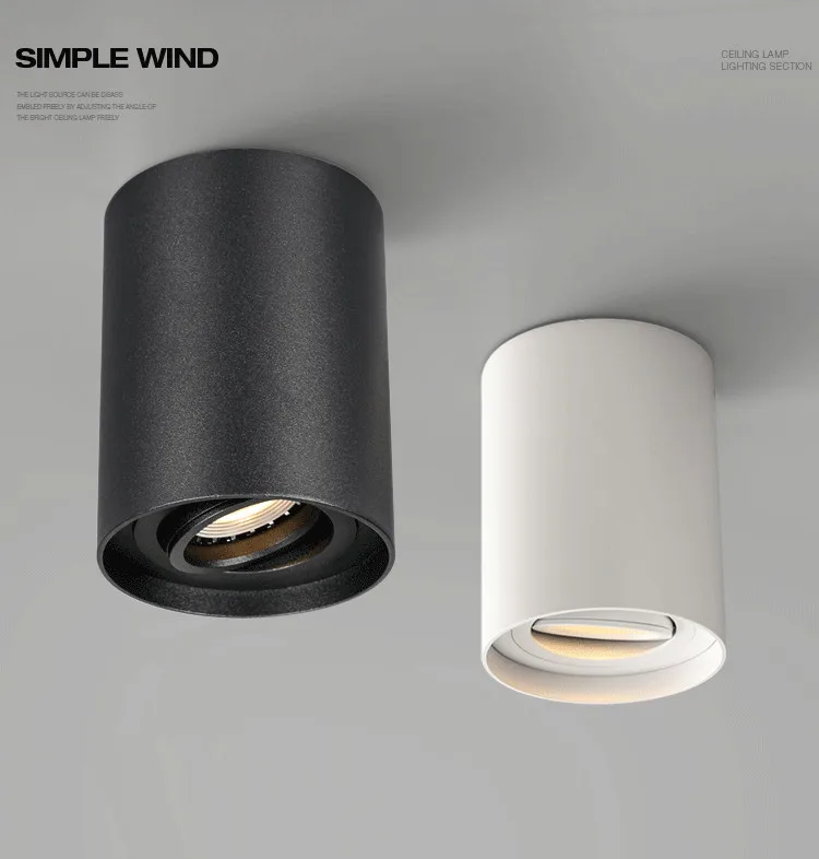 普洛缇led射灯明装吸顶式led客厅走廊过道灯筒灯cob聚光灯单灯-tmall_01