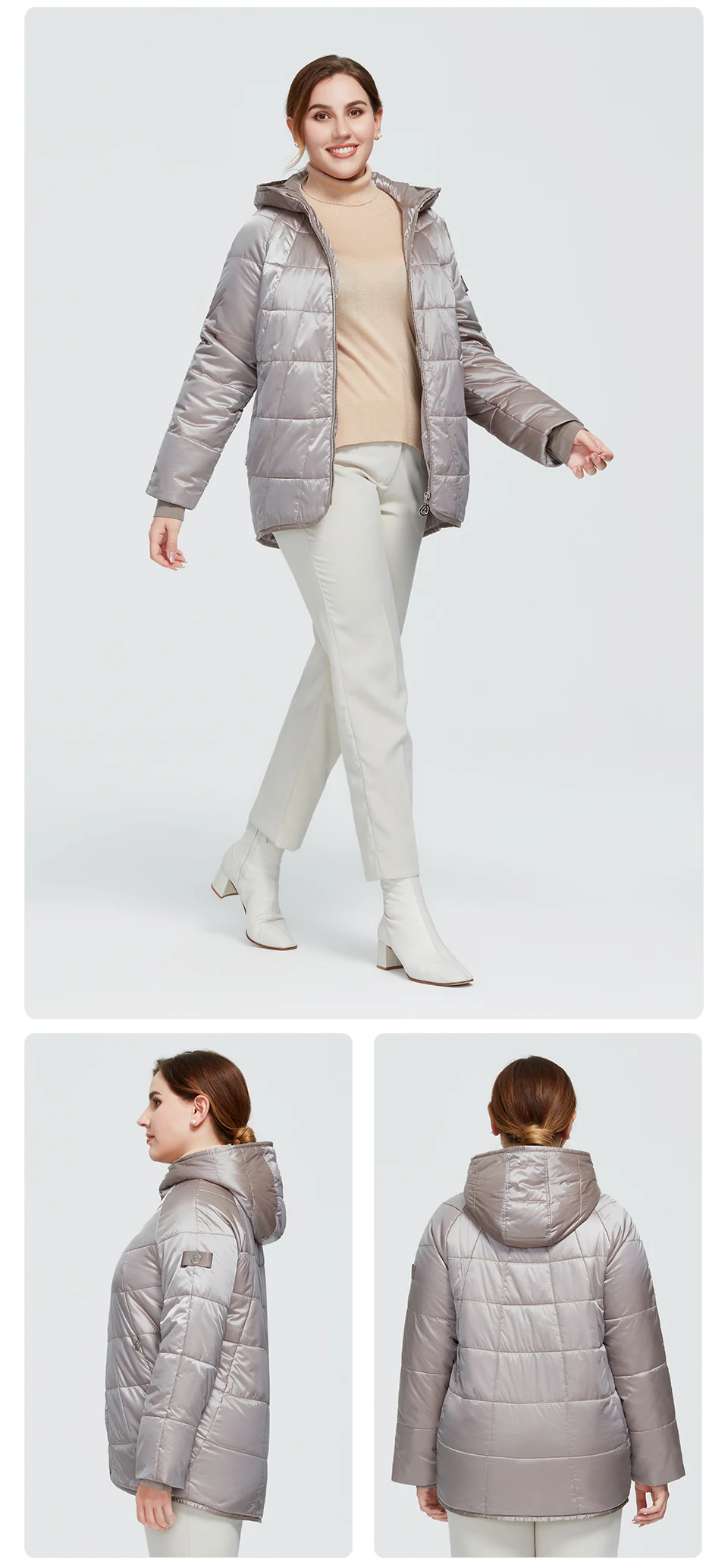 Astrid 2020 New Autumn Winter Womens coat women Windproof warm parka Plaid fashion Jacket hood large sizes female clothing 9385