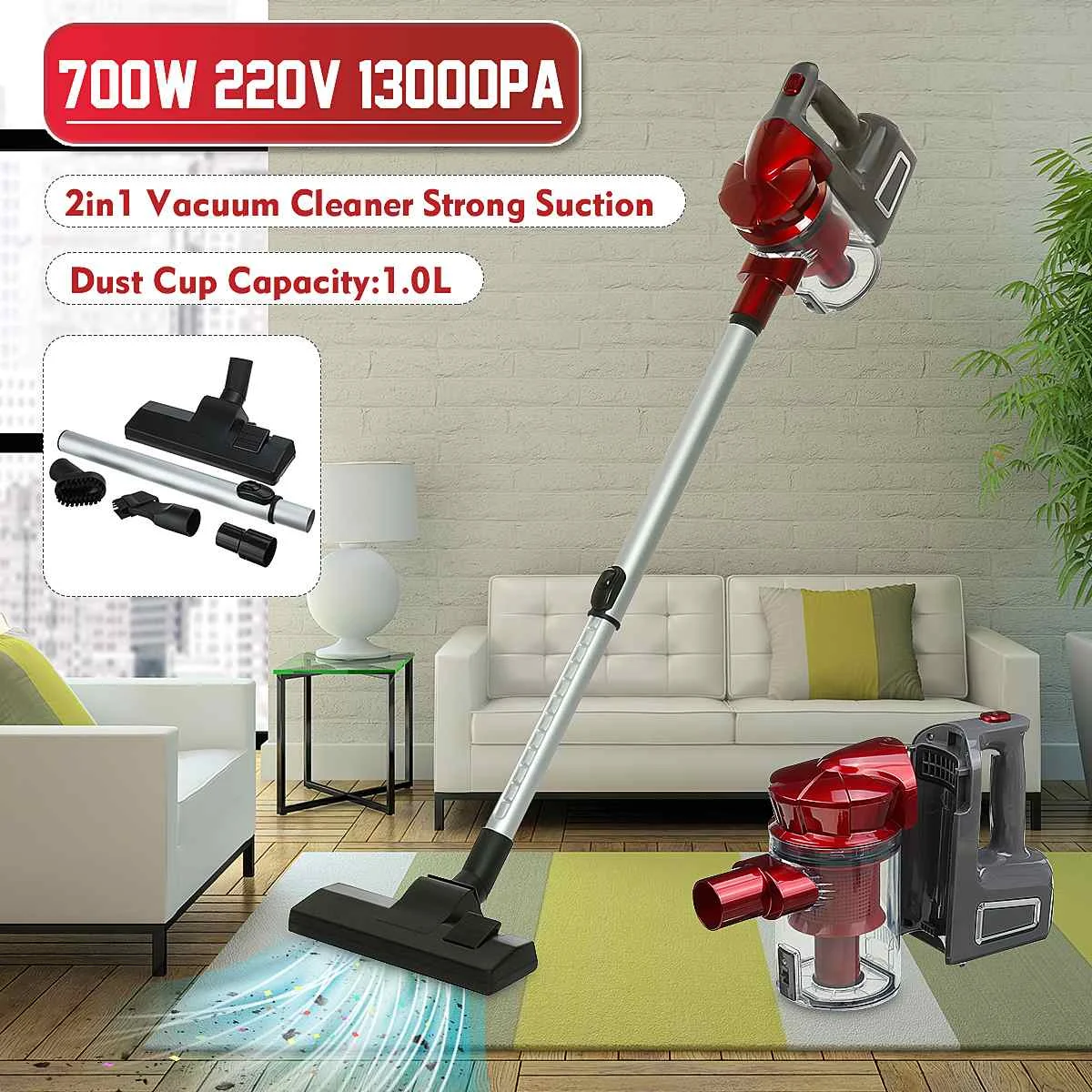 

Super Strong Power Vacuum Cleaner 700W 220V Cordless Auto Portable Upright Vacuum Cleaner For Home Office Carpet Cleaning Tools