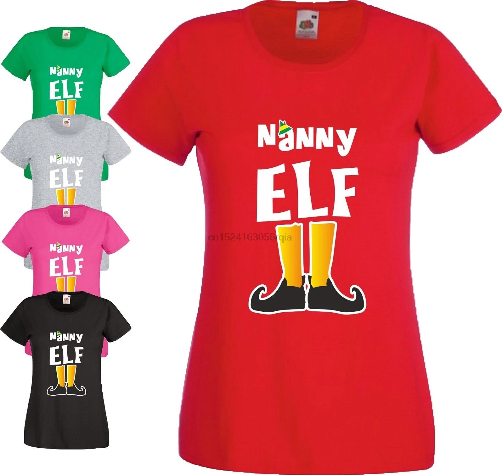 Nanny Elf T Shirt Nan Nun Family Funny Pyjama Pjs Idea Xmas Gift Ladies Tee Top T Shirts Aliexpress