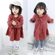 Новые стильные детские леггинсы в Корейском стиле на весну для маленьких девочек 1-2 лет, не скатывается, из чесаного хлопка, 3 цвета