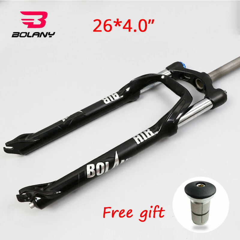 

BOLANY MTB Bike Fork 26'' Mountain Bicycle Suspension Fork 4.0" Tire Beach Snow Bike Supention Fat Fork Coil Spring 100mm Travel