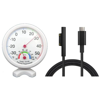 

Hygrometer Humidity Thermometer Temp/Temperature Meter & Nylon Braided USB-C Charging Cable for Surface Pro 6/5/4/3