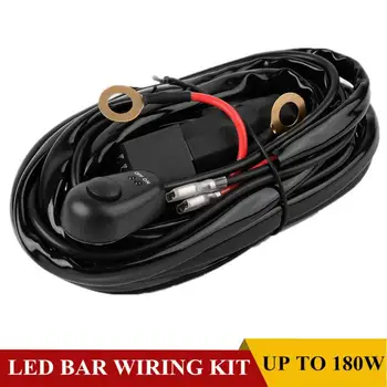 

12V Car LED Light Bar Wiring Harness Kit Automobile 40Amp/16AWG Fuse Relay ON/OFF Switch Car Lights Wire