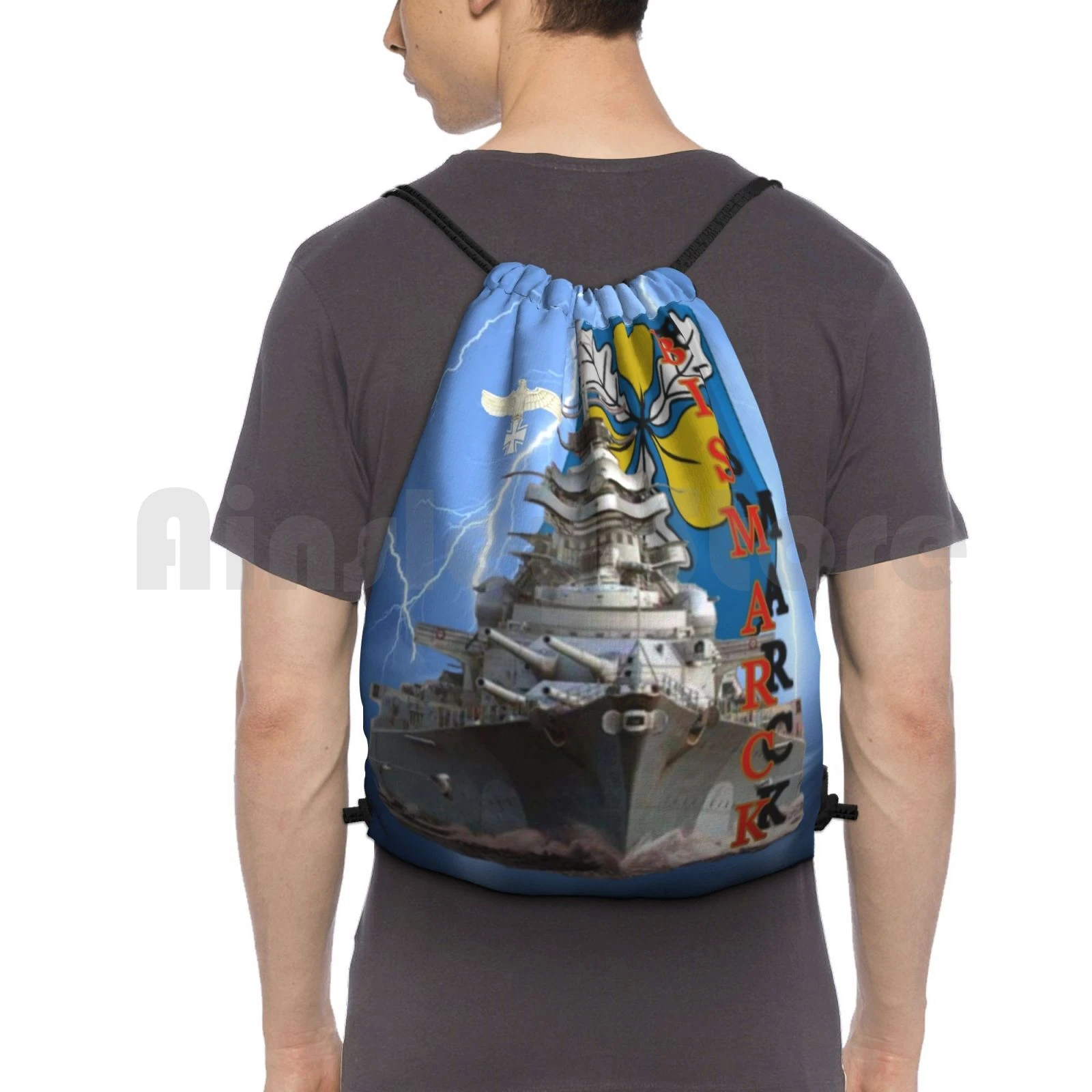Bismarck mochila de acorazado, bolsa con cordón para montar, escalada, gimnasio, buque de guerra, juegos en línea de Alemania, de - AliExpress