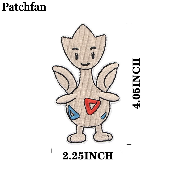 Patchfan Togepi мультфильм железа на заплатках одежда вышивка аксессуары для лоскутного шитья мультфильм аниме индивидуальные нашивки оптом A2275