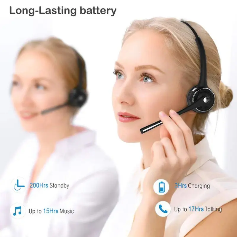 Bluetooth-гарнитура для автомобиля, грузовика, водителя, безопасные наушники, функция отключения звука, VoIP, колл-центр, наушники, микрофон